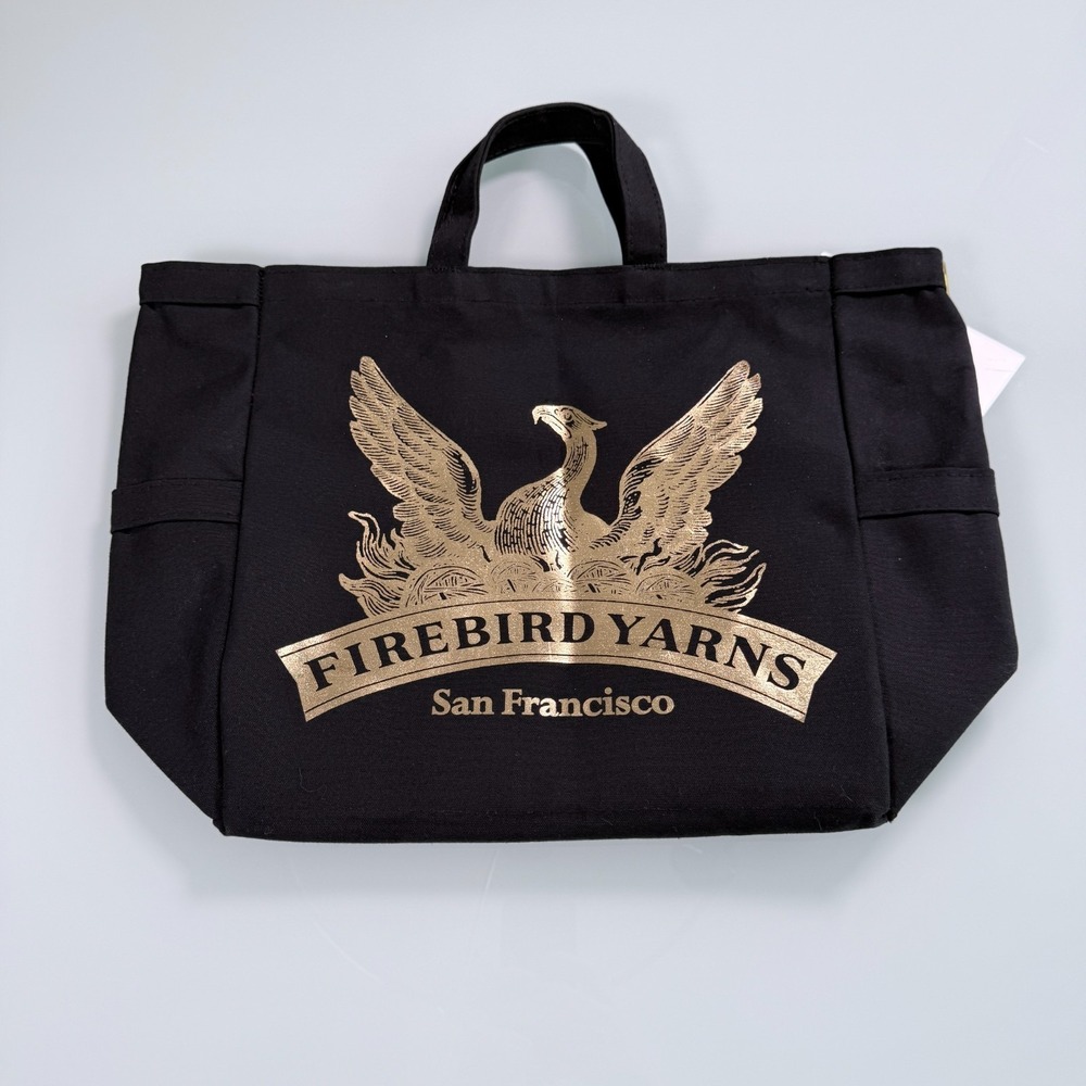 FireBird Yarns San Fransisco Canvas Tote Bag XL Black w/ Gold Logo